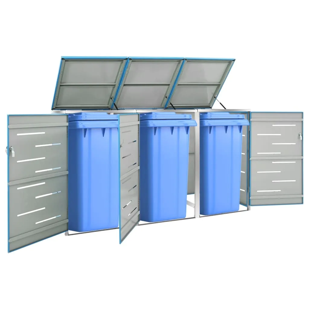 Cloris® Einzigartig - Mülltonnenbox für 3 Tonnen 207x77,5x115 cm Edelstahl Gewicht:51,95 - Leicht zusammenzubauen